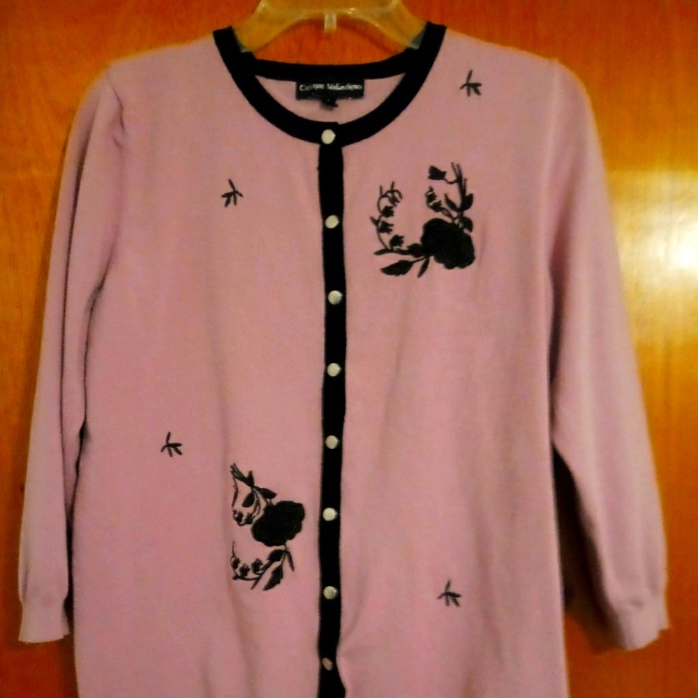 Dusty pink print cardigan